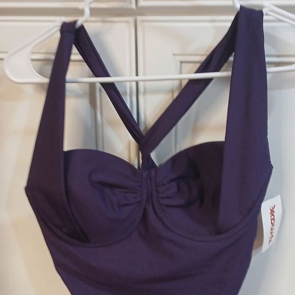 Miraclesuit Elegant Purple Swimsuit NWT Size 10 - Picture 3 of 8